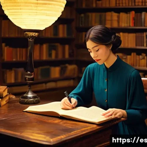 번역 문학의 의미 - **Prompt:** A dedicated literary translator, a person of ambiguous gender, in a cozy, warmly lit stu...