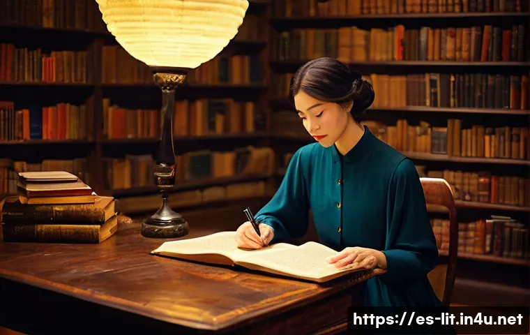 번역 문학의 의미 - **Prompt:** A dedicated literary translator, a person of ambiguous gender, in a cozy, warmly lit stu...